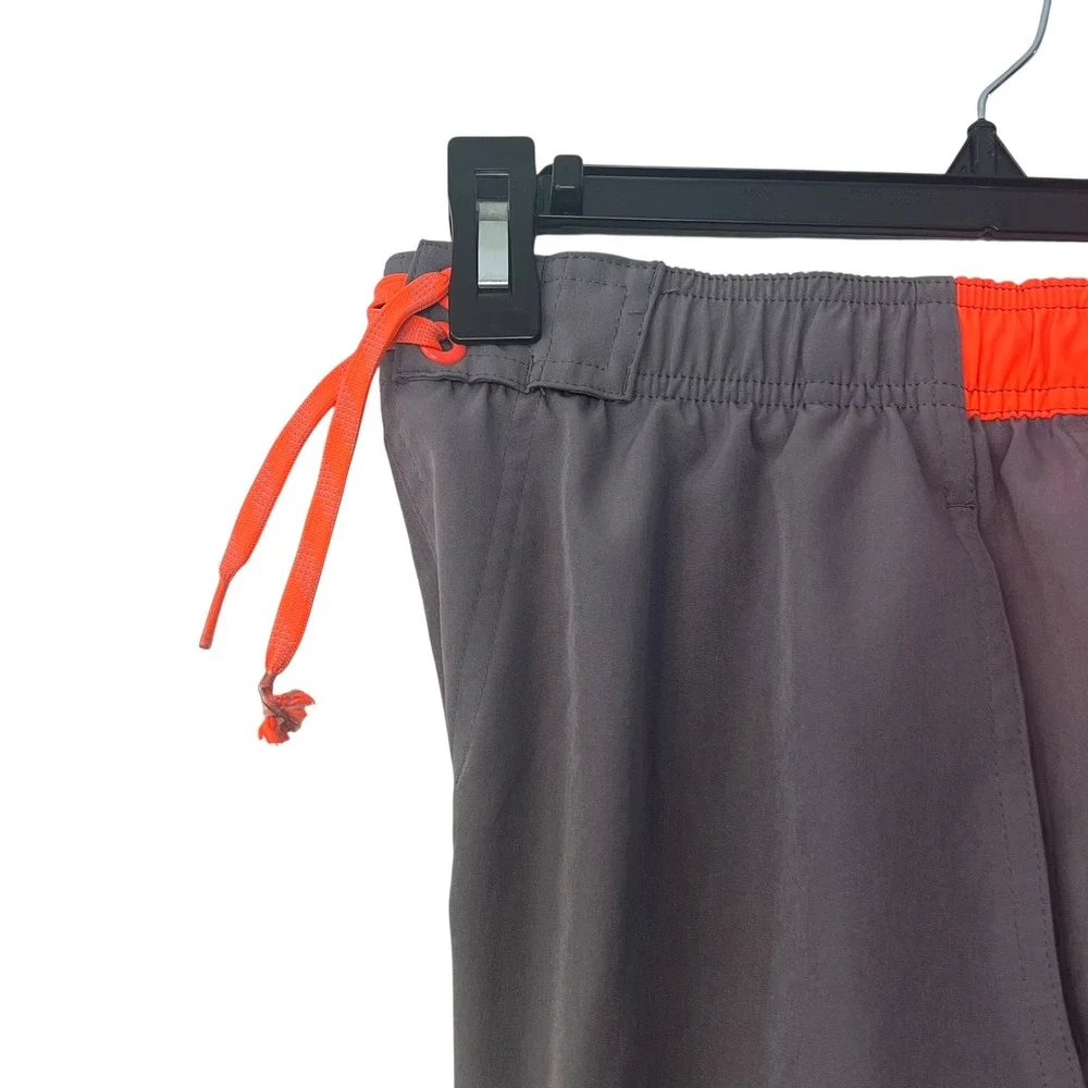 Nike Men's‎ Swim Trunks Gray & Orange Athletic Shorts Size Small